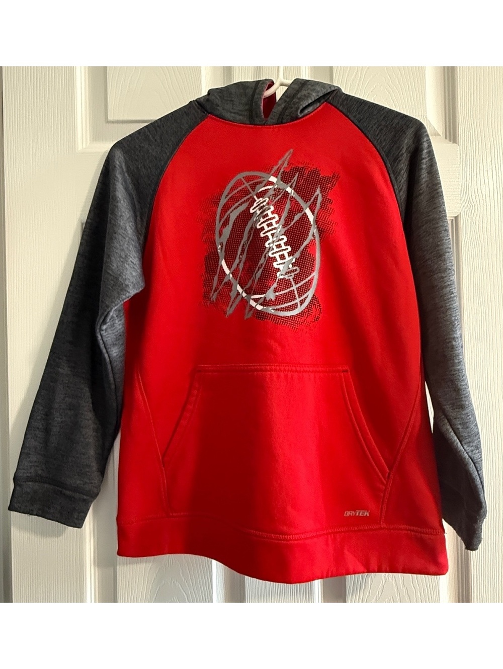 Tek Gear DryTek Red and Gray Hoodie Size Large Youth
